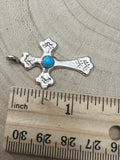 Rick Tolino Handmade Kingman Turquoise Cross Pendant