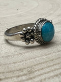Suzanna Johnson Navajo Handmade Kingman Turquoise Ring