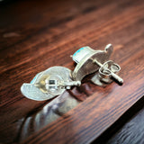 Turquoise & Sterling Silver Earrings by Lloyd Kanesta