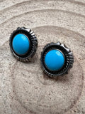 Vintage Old Pawn Native American Turquoise Post Earrings
