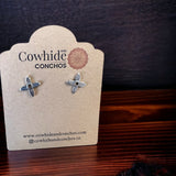 Western Aztec Zia post earrings in sterling silver