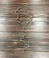 Long Handmade Silver Navajo Bead Y-Necklace