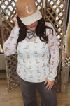 Skulls & Boots Mesh Top