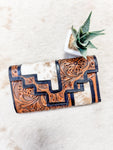 Black Trim Leather and Cowhide Wallet