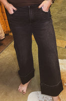 Smokeshow High Rise Cuffed Wide Denim