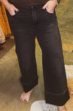 Smokeshow High Rise Cuffed Wide Denim