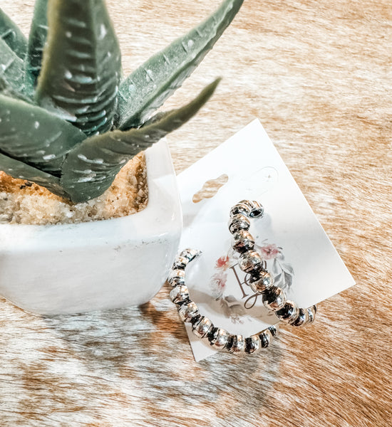 Silver Bubble Hoop Earrings