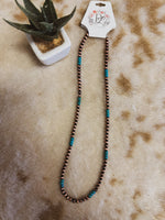 20in Turq Pop Navajo Pearl Necklace