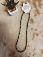 20in Turq Pop Navajo Pearl Necklace