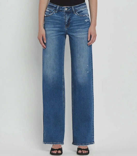 Roofer's Blue's Mid Rise Wide Denim