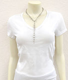 Short Handmade Lariat Silver Navajo Bead Necklace