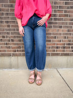 Layton Dark High Rise Boyfriend Barrel Jeans