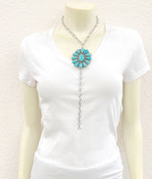 Squash Navajo Turquoise Y-Necklace