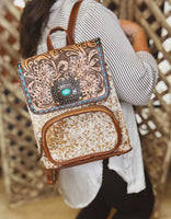 Brindle & Turquoise Backpack