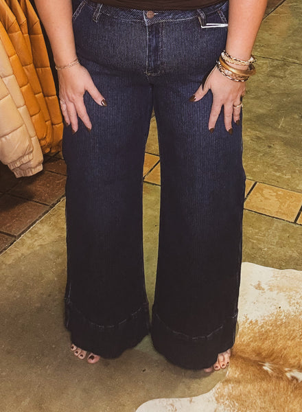 Backroad Blues Mid Rise Trouser Denim