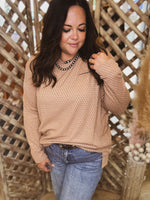 Backup Plan Textured Knit Crewneck Sweater
