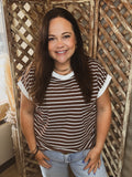 Espresso & Cream Striped Tee