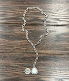 Chain Lariat White Turquoise Necklace