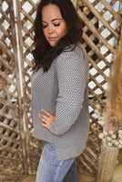 Backup Plan Textured Knit Crewneck Sweater