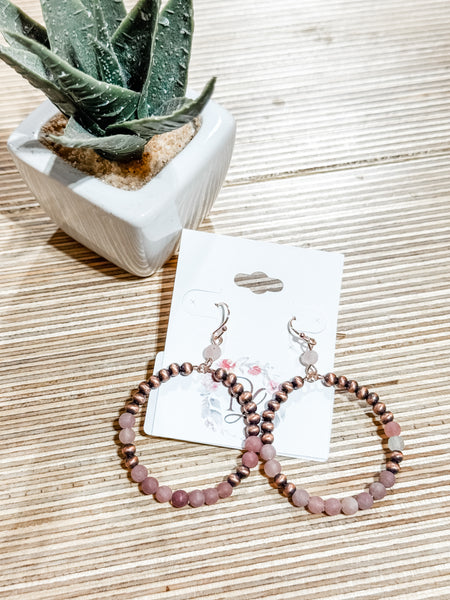 Mauve Copper Hoop Earrings