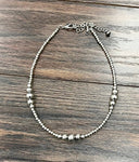 Single Strand Graduated Silver Navajo Necklace
