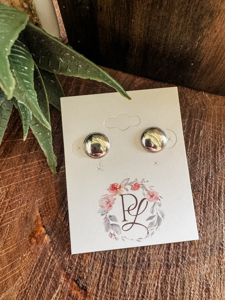 Small Button Stud Earrings