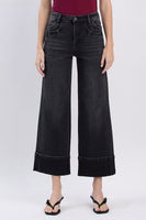 Smokeshow High Rise Cuffed Wide Denim