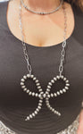 Large Chain & Navajo Pearl Bow Necklace