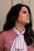 Navajo Handmade Kingman Turquoise Earrings by Donovan Nez