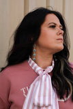 Navajo Handmade Kingman Turquoise Earrings by Donovan Nez