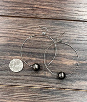 Handmade Polish Navajo Bead Hoop Earrings
