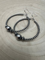 3 mm Sterling Silver Pearl Hoops with 10 mm - 2 inch drop