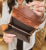 Black Trim Leather and Cowhide Wallet