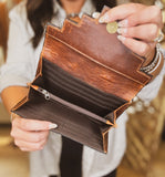 Black Trim Leather and Cowhide Wallet