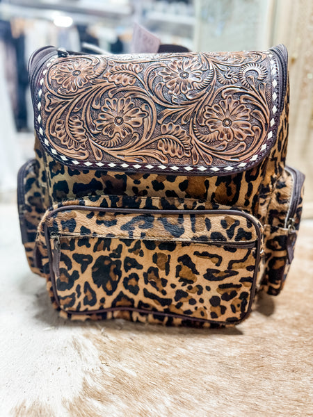 Tooled Leopard Backpack