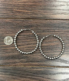 Handmade 6mm Silver Copper Navajo Bead Hoop Earrings