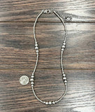 5 Cluster Handmade Silver Navajo Bead Necklace