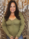 Willow & Lace Top-CURVY-OLIVE