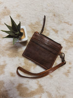 Brown Leather Wristlet Wallet