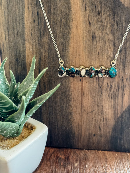 White Buffalo Turquoise Bar Necklace