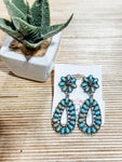 Marble Flower Teardrop Earrings