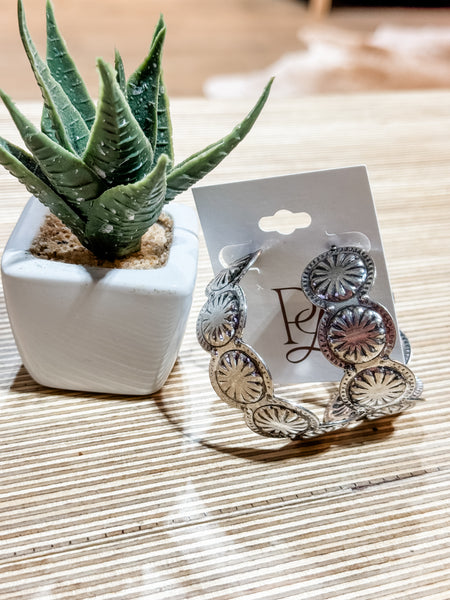 Large Concho Hoop Earrings