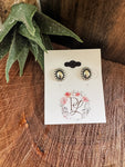 Small Oval Concho Stud Earrings