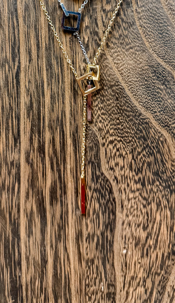 Square Loop Lariat Necklace