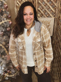 Snowdrift Plaid Hooded Jacket-CURVY