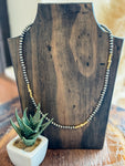 5mm Graduated Navajo Pearl & Gold Necklace