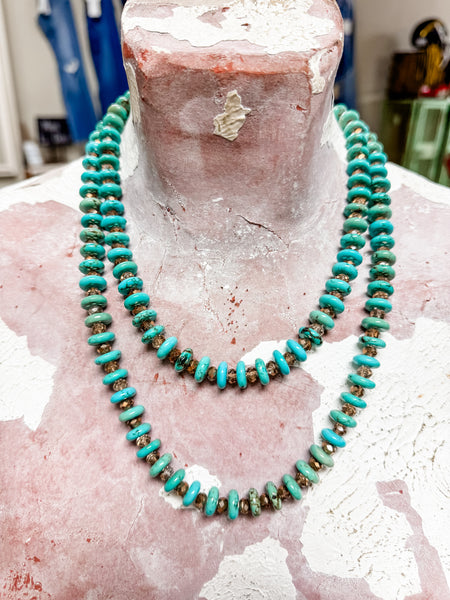 Copper Turq Disc Bead Necklace