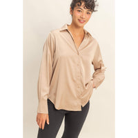 Takin' The Slow Ride Satin Button Up Top