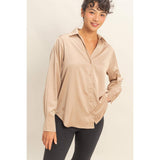 Takin' The Slow Ride Satin Button Up Top