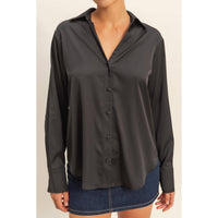 Takin' The Slow Ride Satin Button Up Top